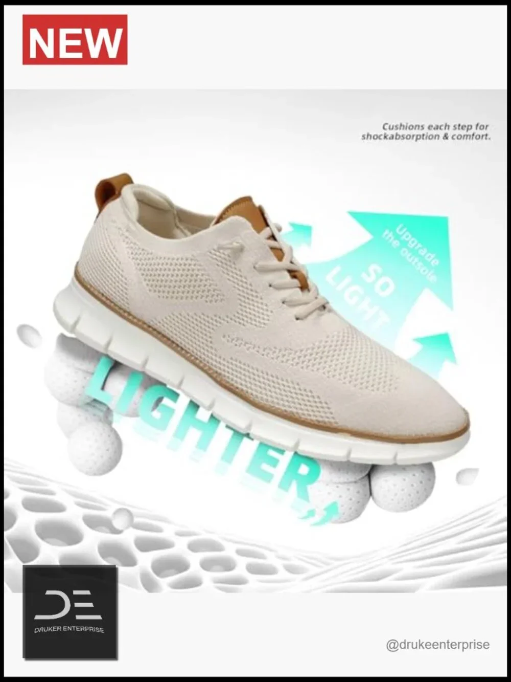 Mesh Breathable Lightweight Walking Oxfords Lace-Up Business Work Shoes